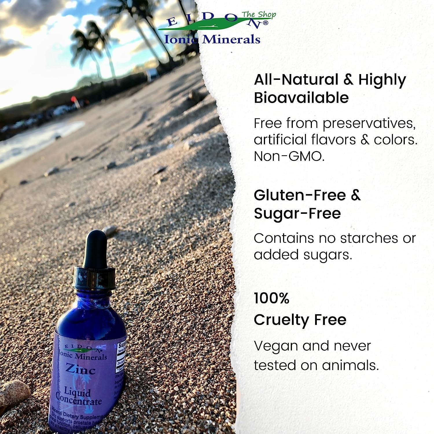 Eidon Ionic Minerals Liquid Silica, Zinc, & Magnesium Drops Variety Pack - Silica, Zinc, & Magnesium Supplements, All-Natural Trace Minerals, No Preservatives or Additives - 2 oz, Pack of 3