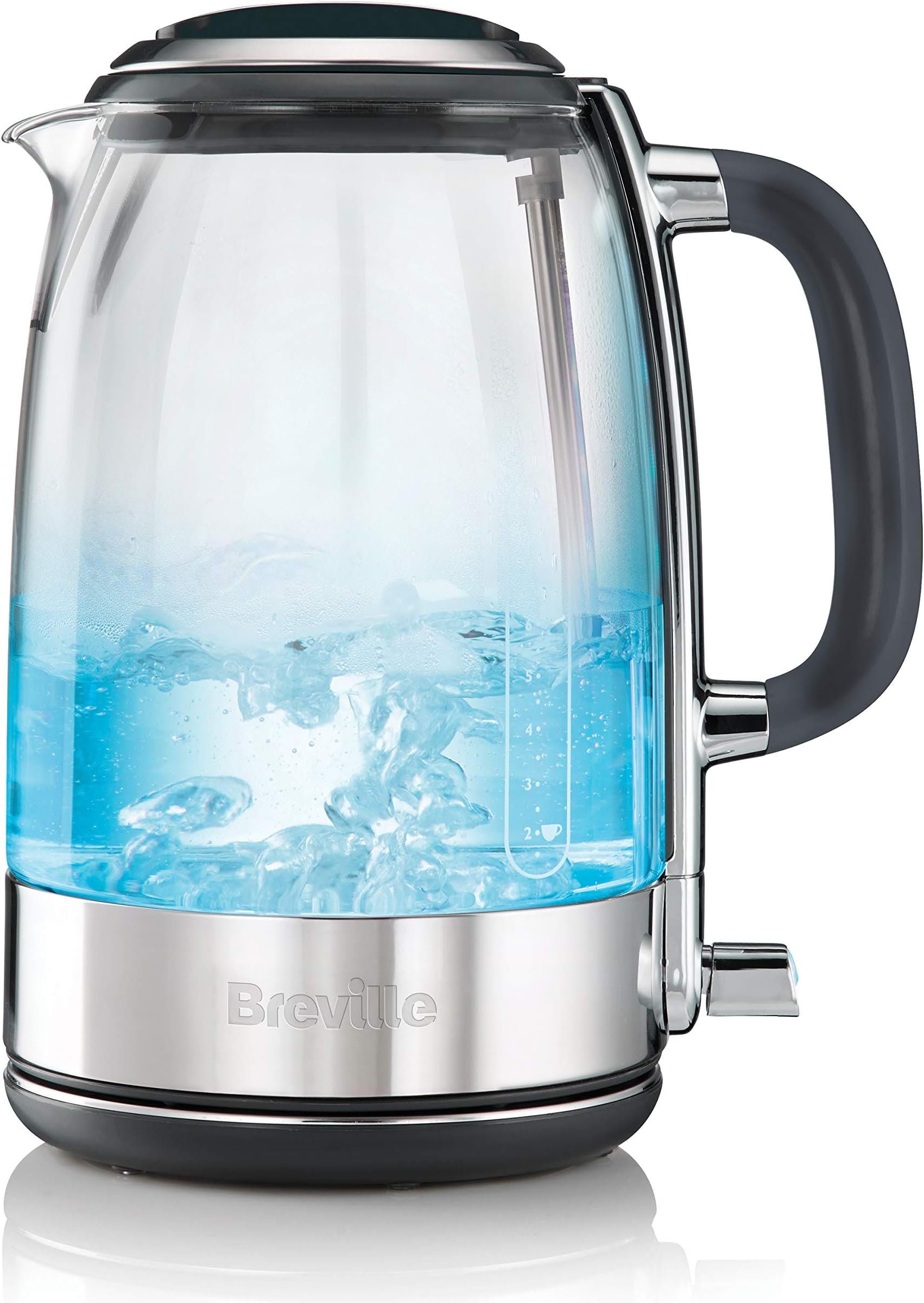 Breville VKT071 Electric Glass Kettle, Illuminated, Fast Boil, 3 KW, Stainless Trim, 1.7 Litres