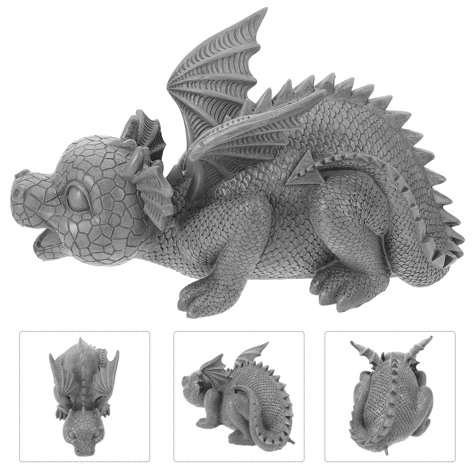 BESTonZON Drachenstatue aus Kunstharz als Kreative Schreibtischdekoration und Tischdekoration für Zuhause oder Restaurant mit Verspieltem Design und Drachenform