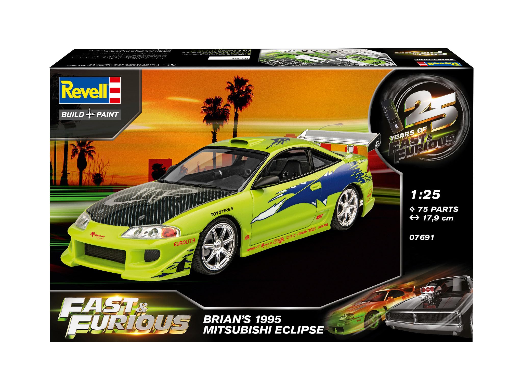 Revell 07691 Brian's 1995 Mitsubishi Eclipse Fast & Furious Maquette, Incolore