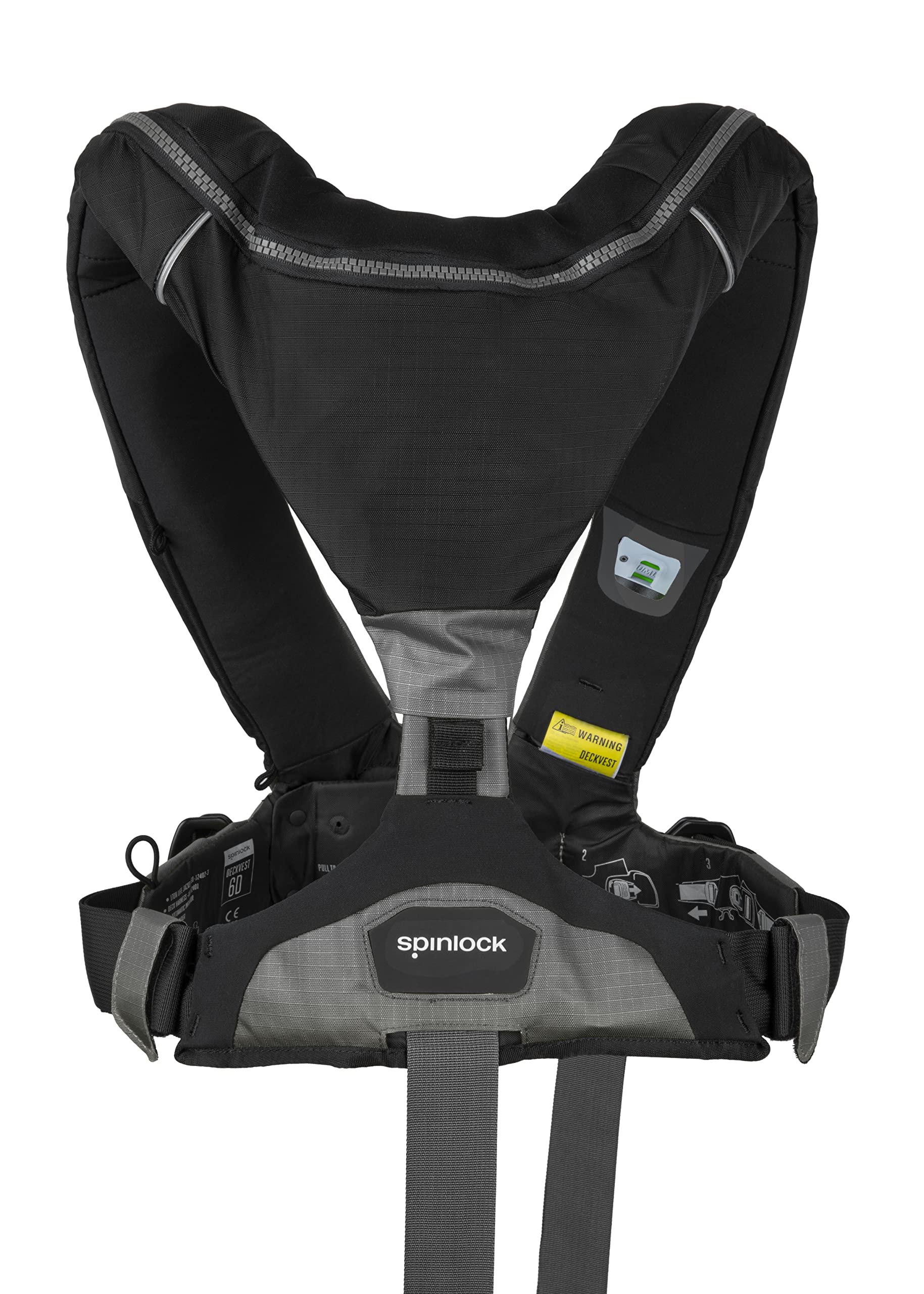 Deckvest Spinlock, automatische Rettungsweste, 6D, mit Harness, schwarz-anthrazit