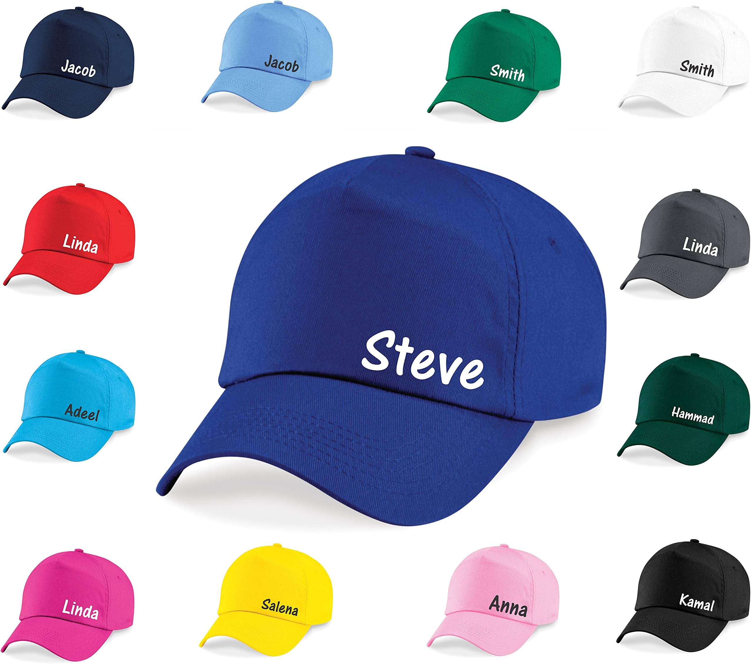 Personalised Custom Inspired Name Baseball Cap Hat, Funny Childrens Boys Girls Kids Cap