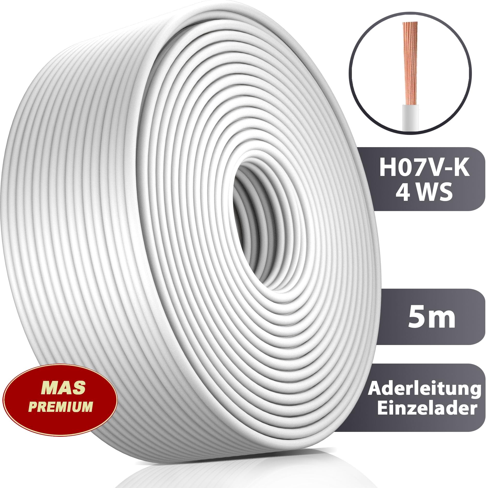 Câble électrique H07V-K 4 Mm² - Longueur 80 M - Noir - Flexible, Multibrins - Norme VDE 450/750V