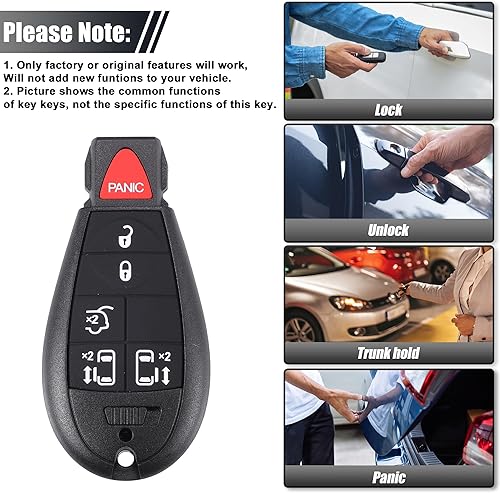 Miniatura 3 de X AUTOHAUX Programador de llaves con reemplazo remoto de entrada sin llave para Dodge Grand Caravan Journey Challenger cargador para Jeep M3N5WY783X