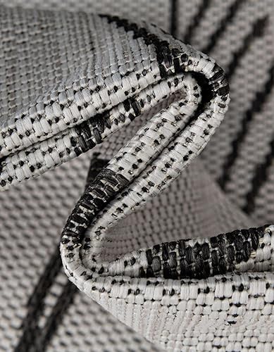 Miniatura 7 de Unique Loom Outdoor Botanical Collection - Alfombra rectangular de 5 pies 3 pulgadas x 8 pies, color marfil carbón