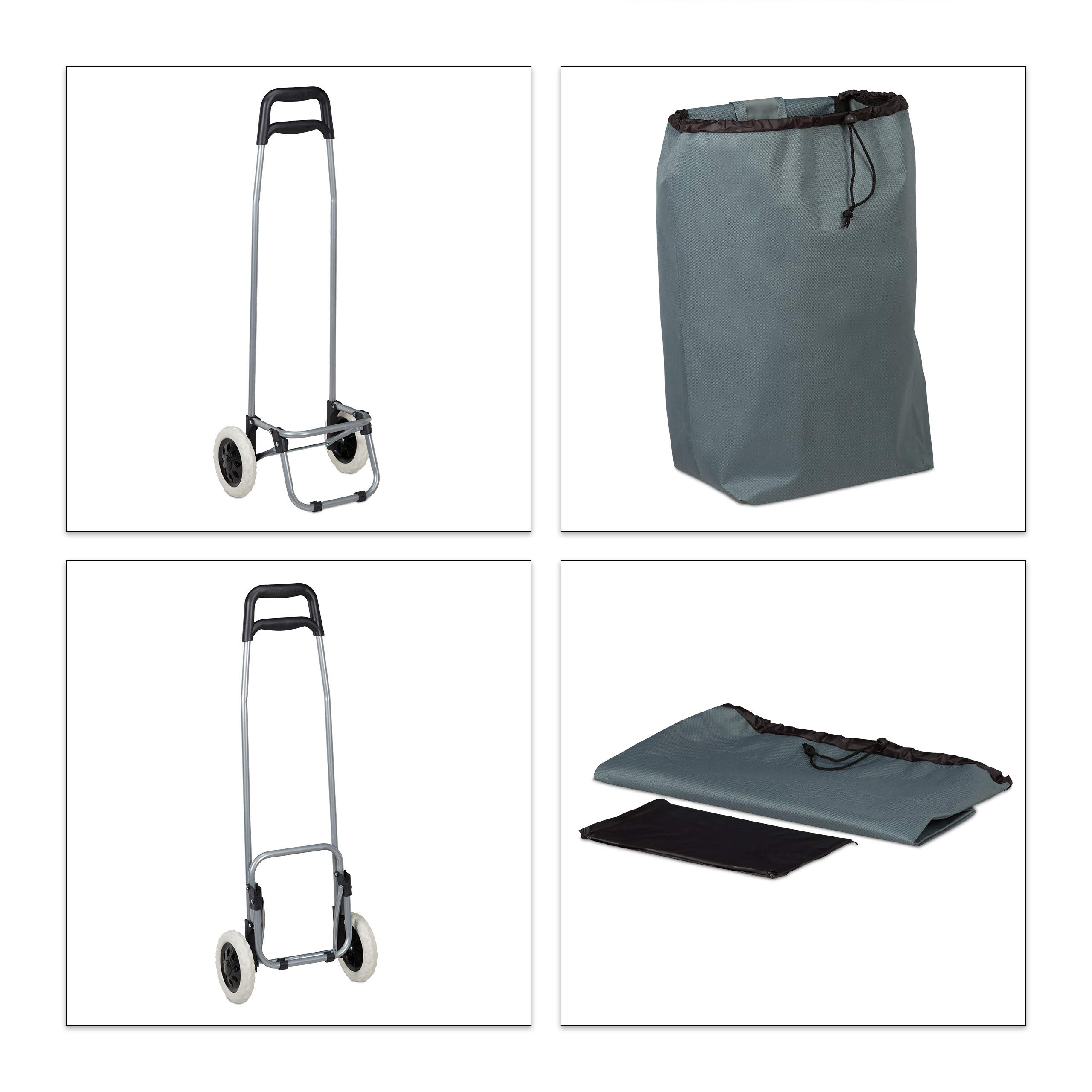 wuuhoo® Boodschappentrolley Shoppy met wielen en aluminium frame 34 liter, Boodschappentrolley in blauw opvouwbaar voor onderweg, Verrijdbare trolley handig en afwasbaar