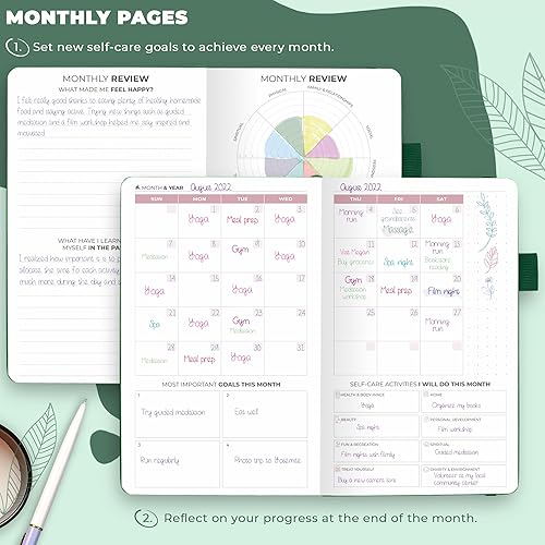 Miniatura 8 de Clever Fox Diario de autocuidado - Cuaderno de reflexión diaria - Planificador de salud mental y desarrollo personal, registro de meditación y