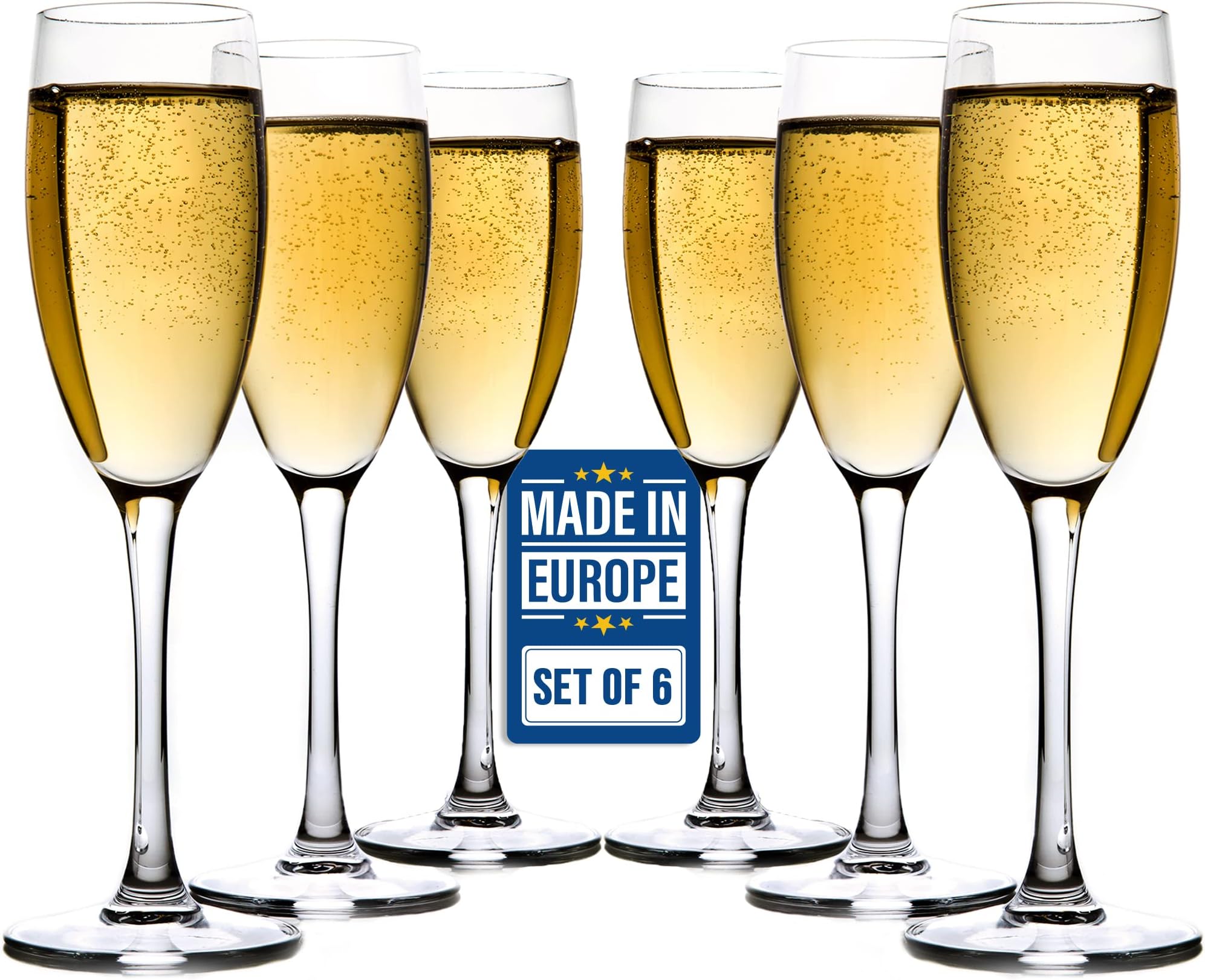 Champagne Flutes Classic Set of 6