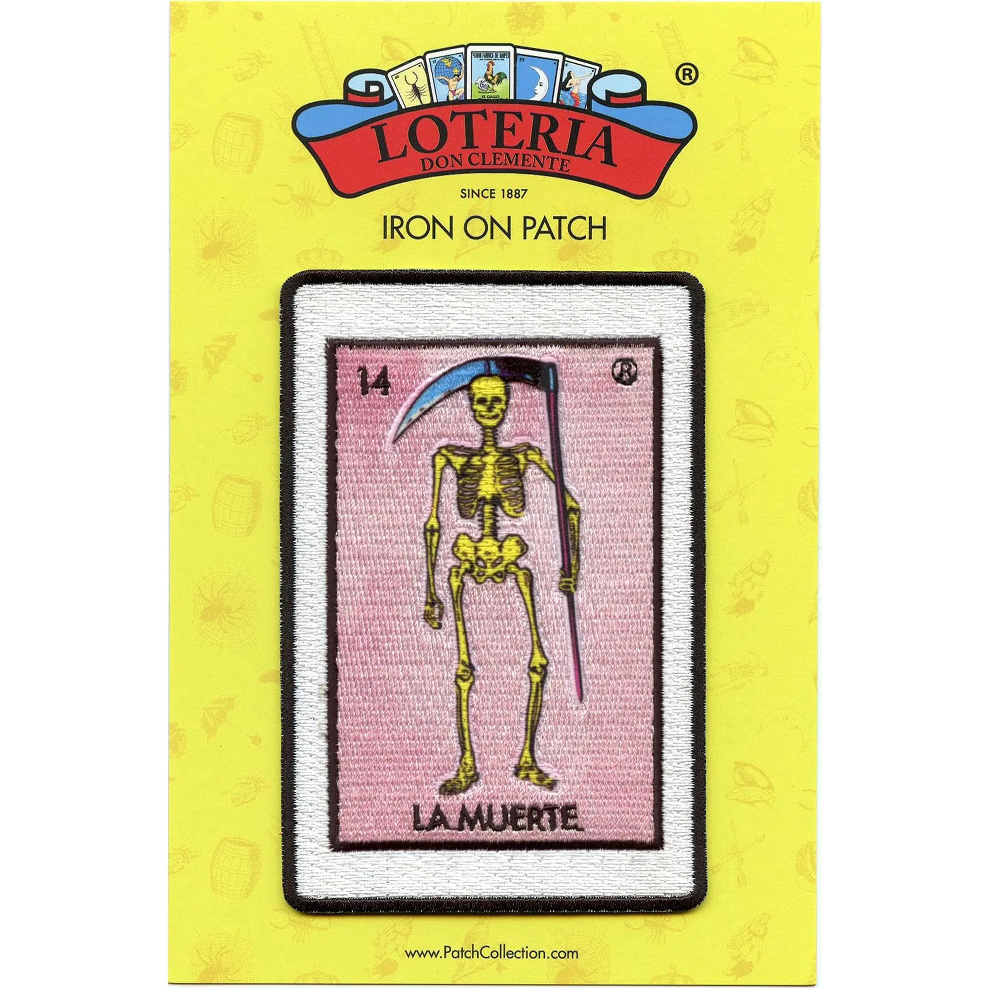 La Muerte 14 Patch Death Mexican Loteria Card Sublimated Embroidery Iron On