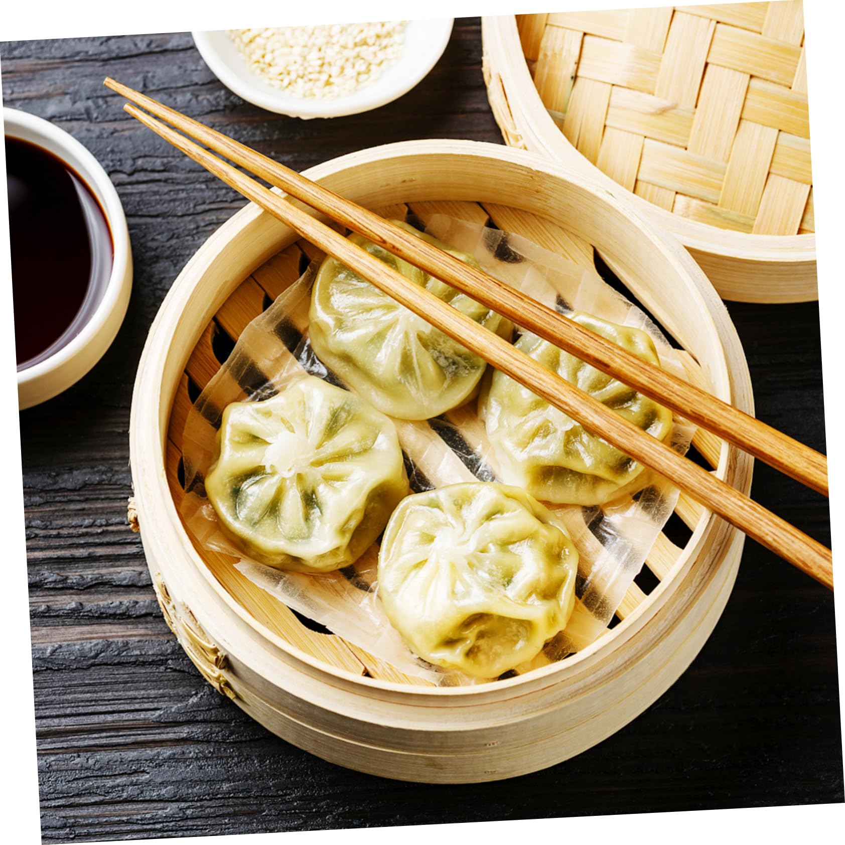 Amosfun 3 Sätze Dampfgarer zum Nachtisch asiatisch kochen bao buns steamer nackenwärmekisse Büfett Fischdampfer Dampfgarer für die Küche Knödel Dampfkorb aus Holz Bambus