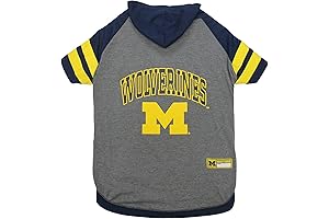 Pets First NCAA Michigan Wolverines Hooded Sweatshirt for Dogs and Cats - Medium