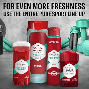 Old Spice Moisturizing Body Wash for Men, Hydro Wash, 2-in-1 Long Lasting Scent & Powerful Hydration to Fight Dry Skin, 24/7 Shower Fresh, Pure Sport Plus Scent, 16 oz