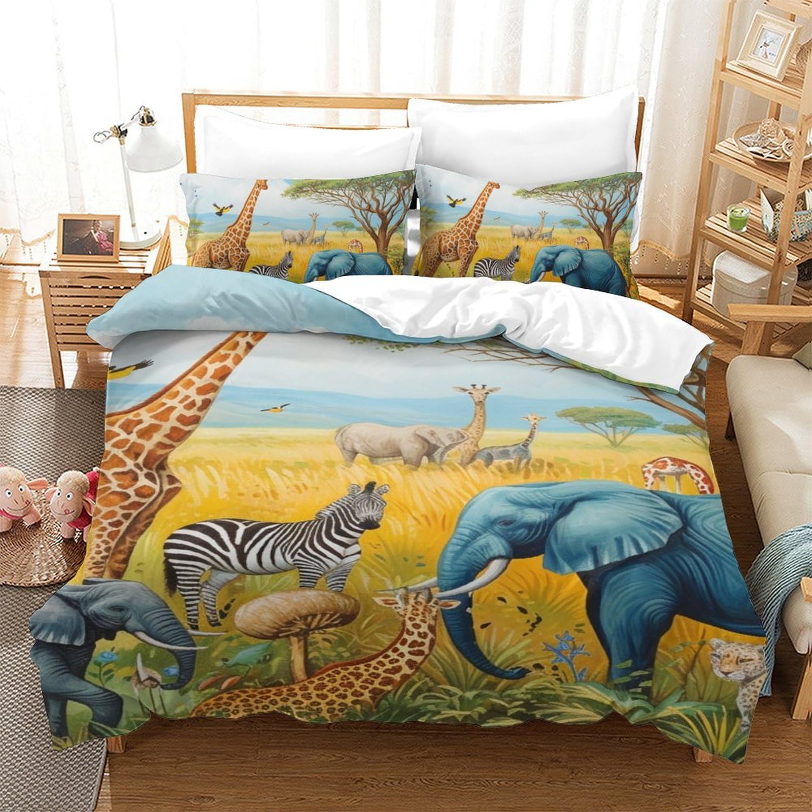 Housse de couette animaux pour transformer la chambre enfant en une jungle ludique