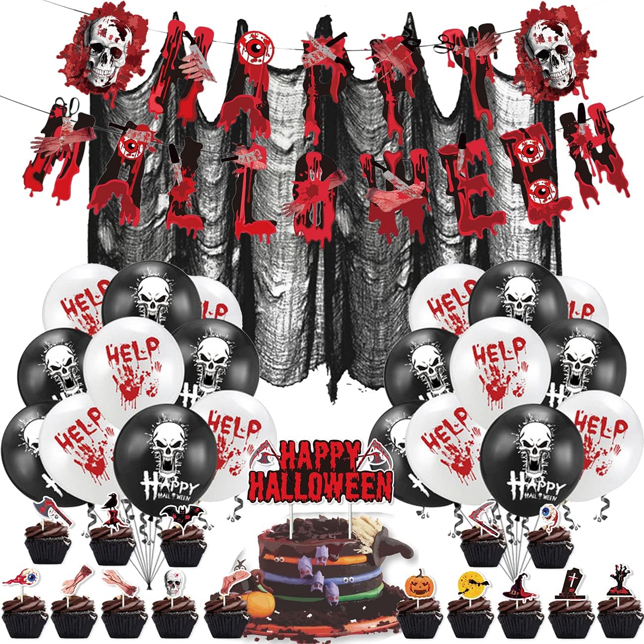 38 PCS Halloween Party Decorations Set ,Halloween balloon ,Halloween