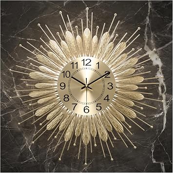 Gold Wall Clock 23 Inch Sunburst,Mid Century Decorative Wall Clocks