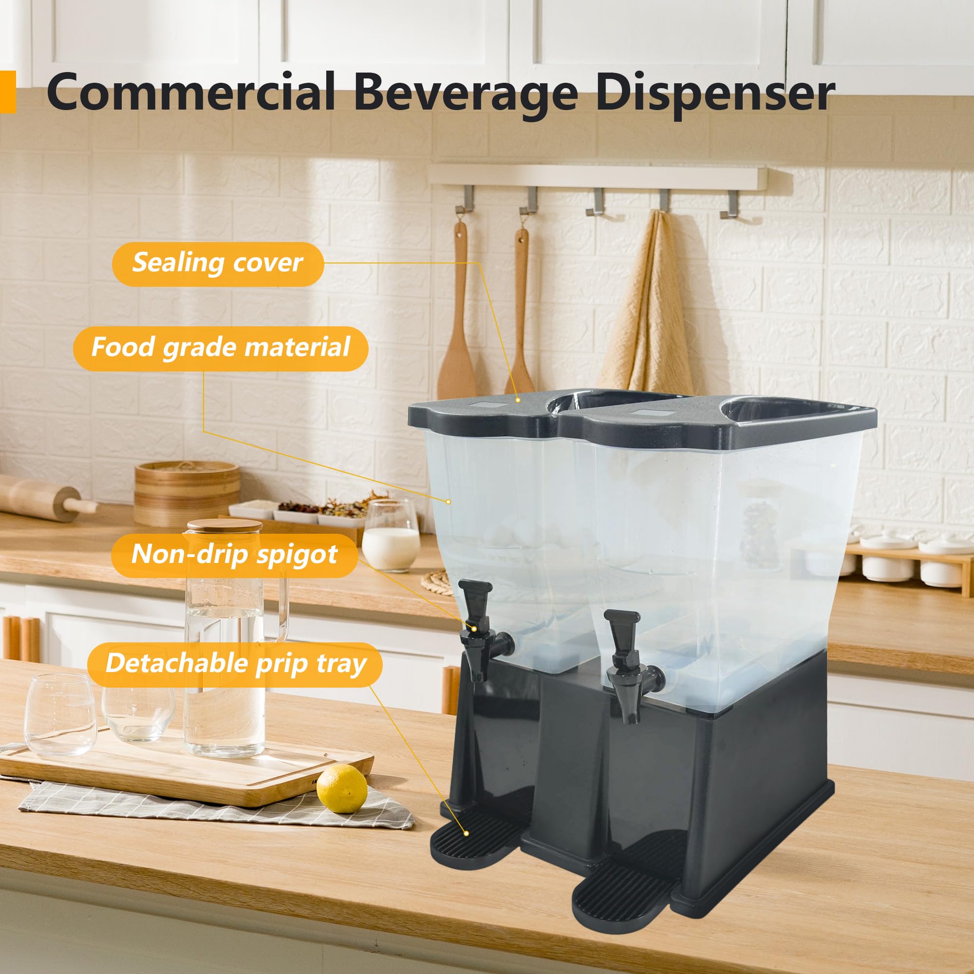 Dispensador exprimidor para el hogar y la cocina, dispensador de bebidas heladas de 7 galones, dispensador de bebidas para fiestas