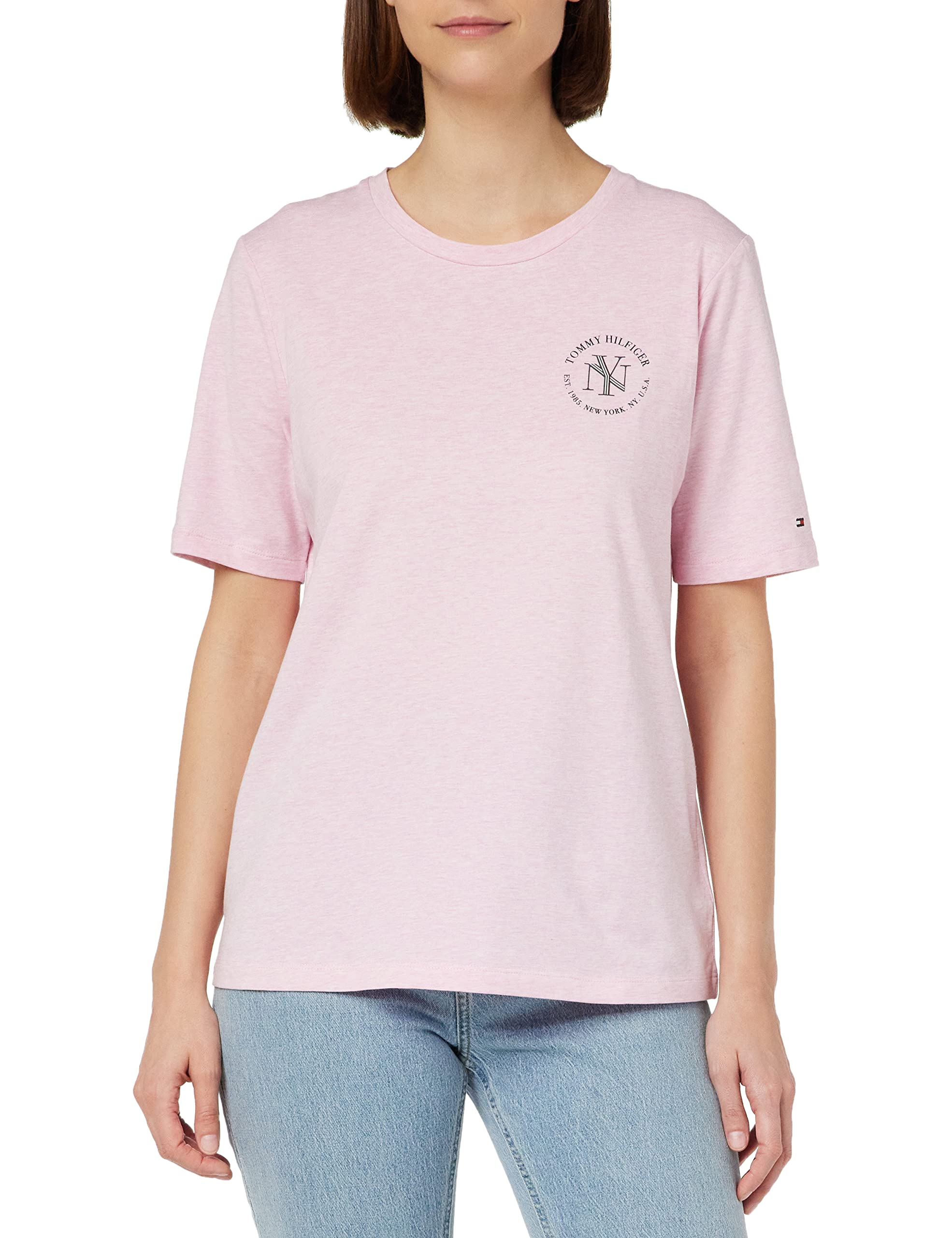 Tommy Hilfiger Reg NYC Roundall C-nk SS Tops de Punto S/S para Mujer