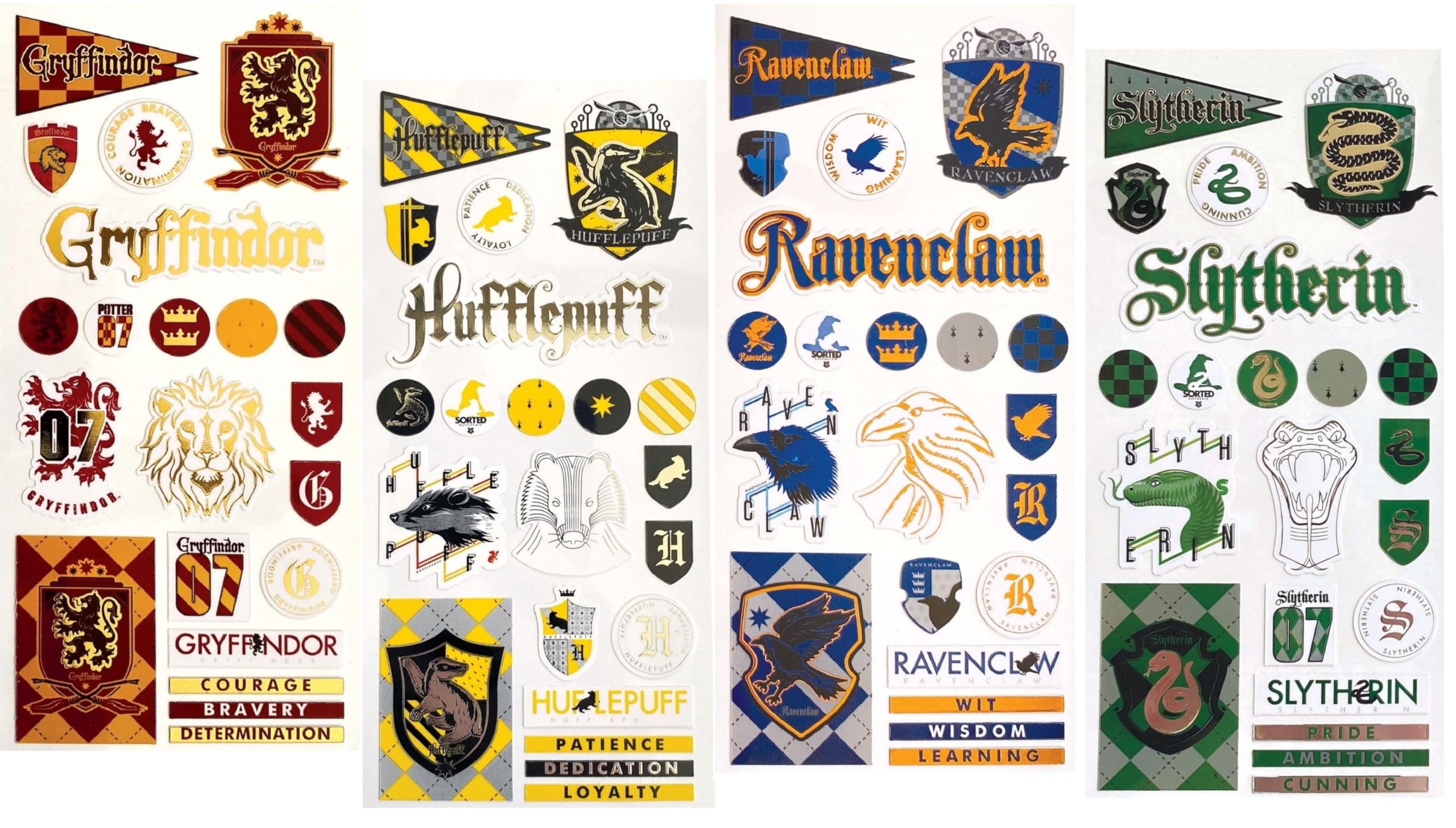 Paper House Productions Harry Potter Hogwarts Houses Collection Shiny Foil Enamel Effect Sticker Sheets for Crafts, Scrapbooking & Collecting