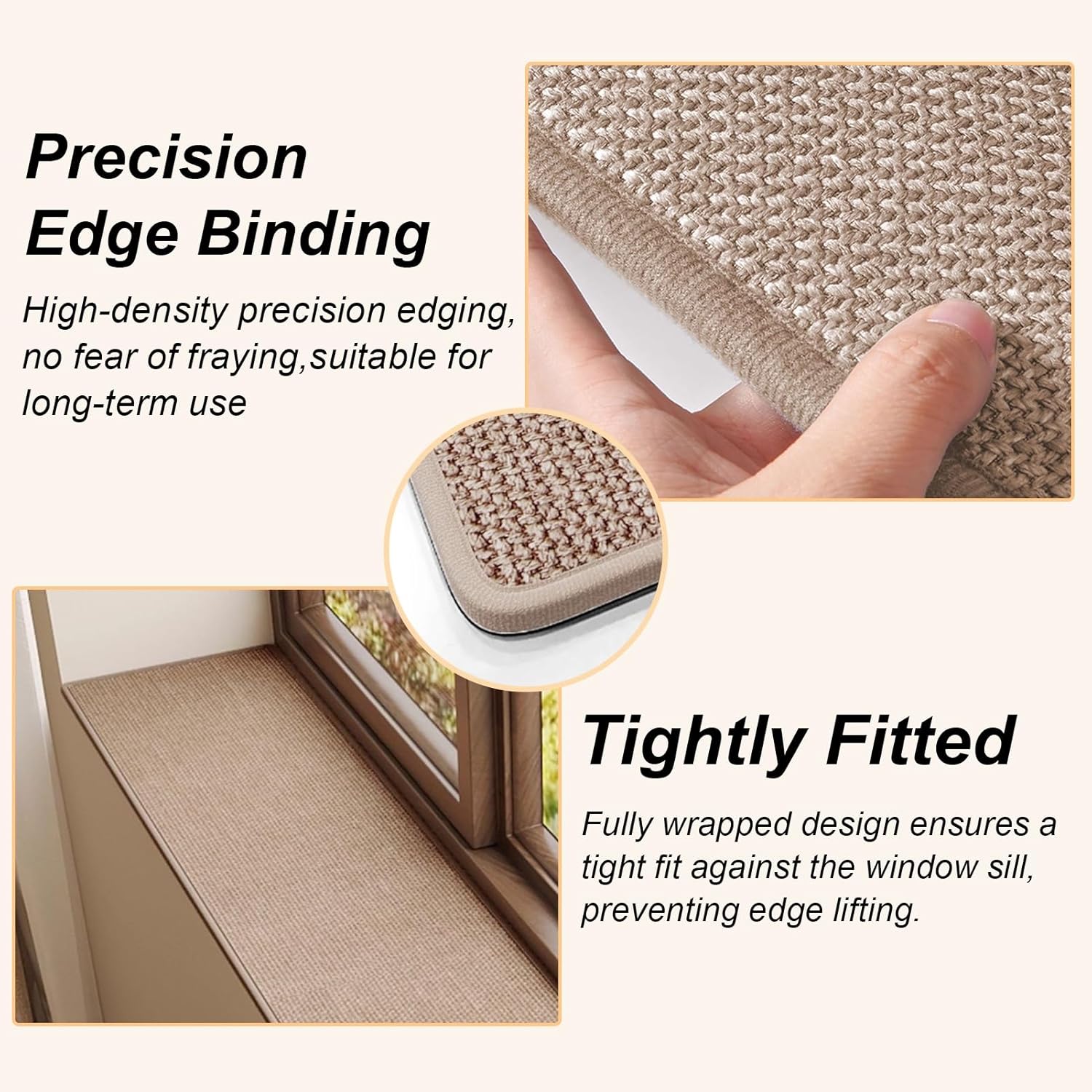 Narrow Windowsill Cover for Coffee Table Desk, Non-Slip Window Sill Protector, Cuttable Bay Window Countertop Replacement Mat, 36x4 in