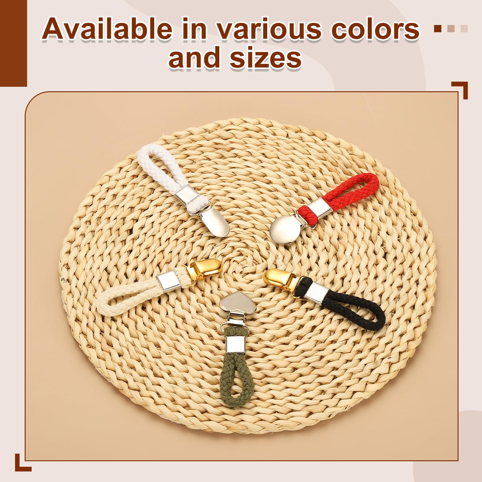 PATIKIL 5 Pezzi Clip Per Strofinacci Appendibili, 0.9" Larghezza Anello In Cotone Intrecciato Con Pinze In Metallo Dorato Per Cucina Bagno Campeggio Organizzazione Appendere Attrezzo