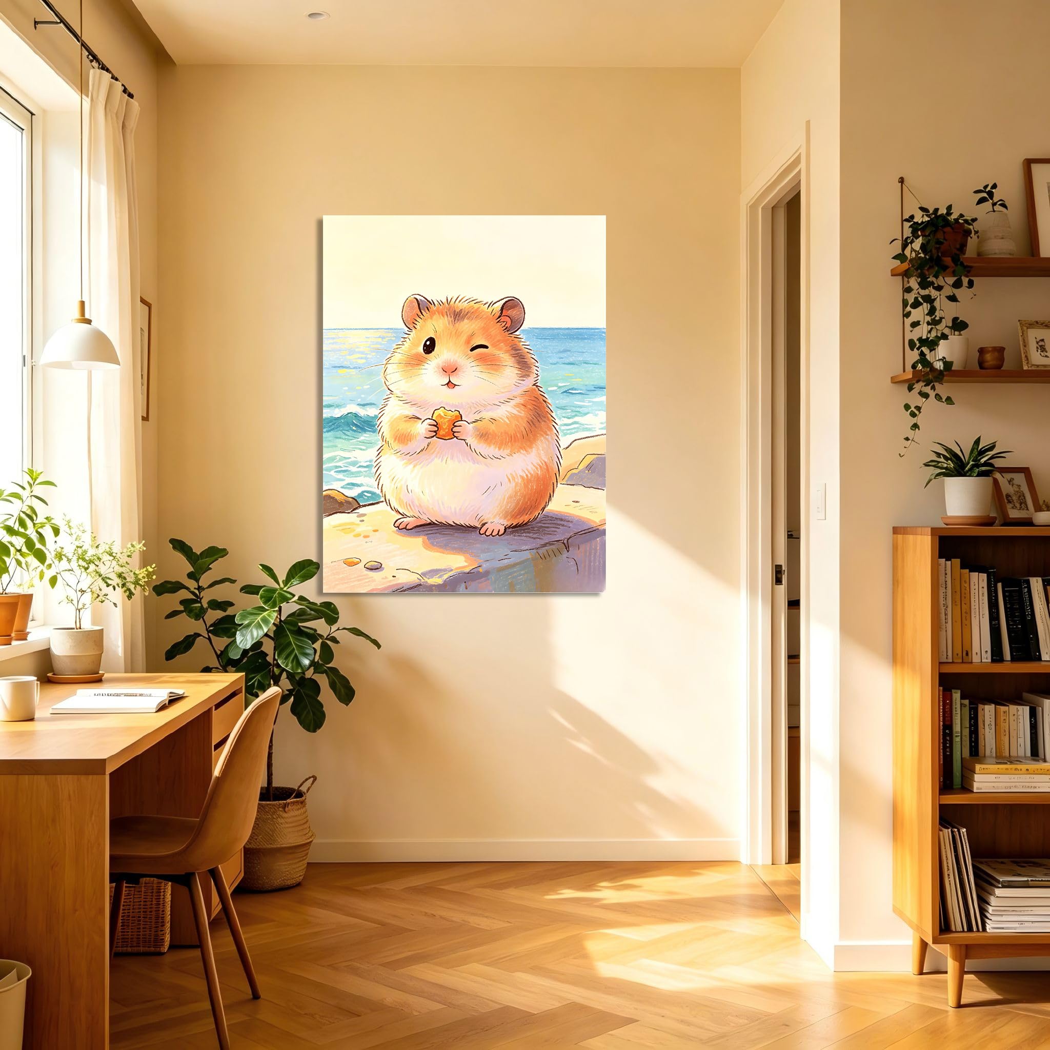 TNGHHSGA Cuentos de Aventuras de Zizi 18Lienzo Decorativo de Hámster Cartoon, Cuadro Infantil para Habitación, Guardería, Dormitorio y Decoración del Hogar50x65cm Lienzo envuelto