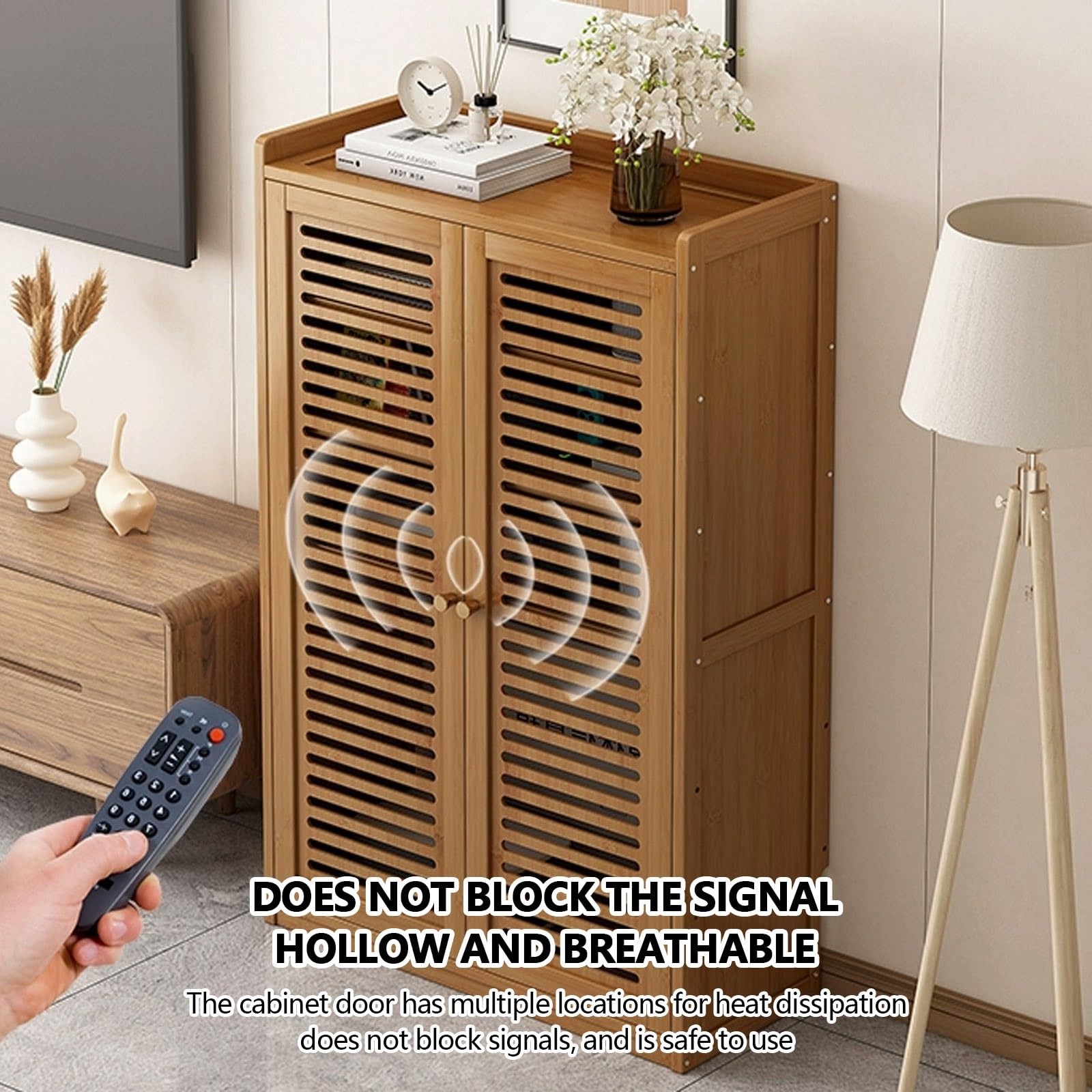 Armoire de rangement en bois pour routeur WiFi, étagère pour routeur avec porte d'armoire, pour la maison, la chambre à coucher, le salon, peut être utilisée pour couvrir les boîtiers électriques