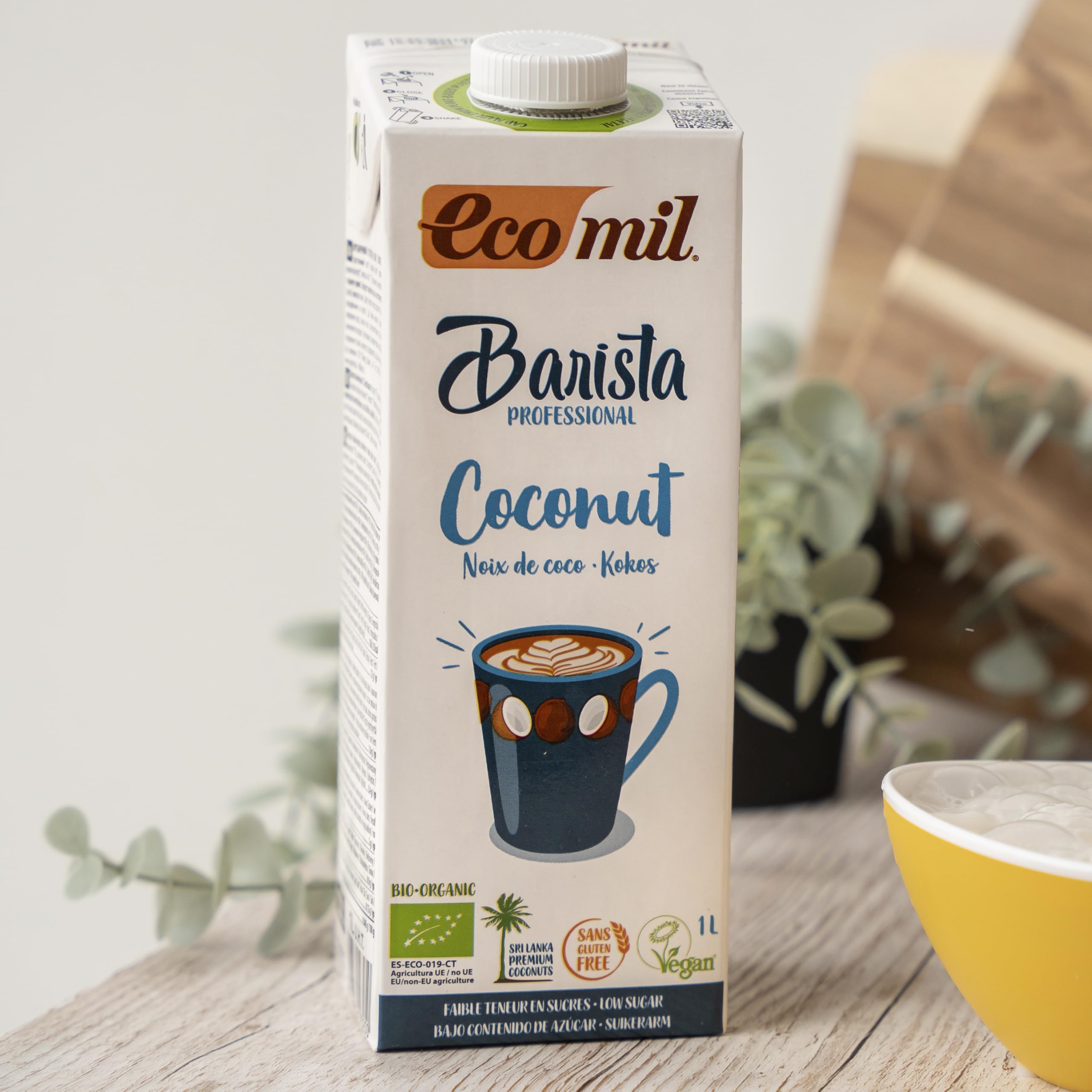Ecomil Bebida Vegetal Barista de Coco Bio Pack 6 x 1L, Sin Lactosa