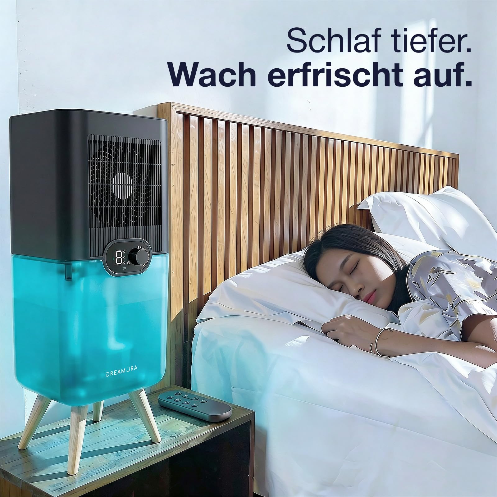 DREAMORA Luna - Leiser & Kompakter Matratzenkühler für Tiefen, Erholsamen Schlaf - Wassergekühlte Bettkühlsystem - Dual-Side Auflage Präzise Temperaturkontrolle