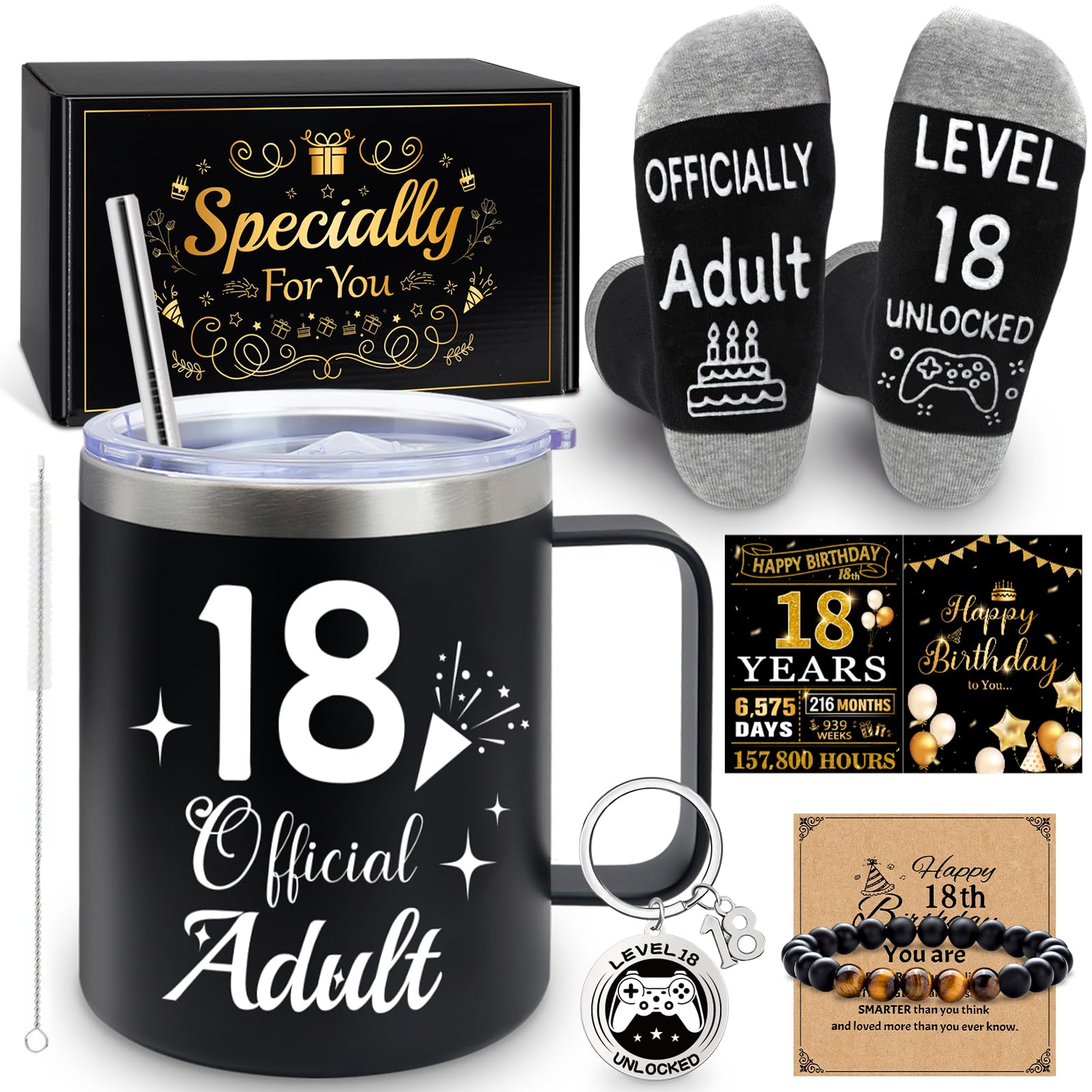 MOTONG Idee regalo di compleanno per ragazzo di 18 anni, cesti regalo unici e divertenti per ragazzi diciottesimi, regalo di diciotto anni per ragazzi, figlio, nipote, amico, compleanno