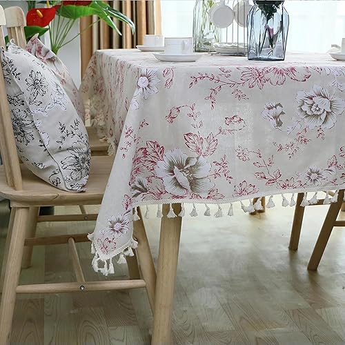 Miniatura 5 de Mantel rectangular de flores con encaje para el hogar, cocina, comedor, decoración de mesa