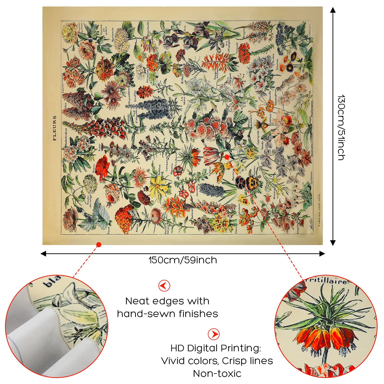 Amazon.com: Mixweer Vintage Wildflower Vertical Tapestry for