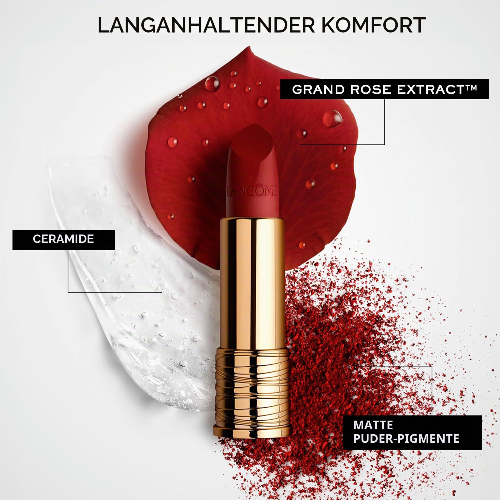 Lancôme L'Absolu Rouge Drama Matte, Lippenstift mit mattem Finish, 3,6g