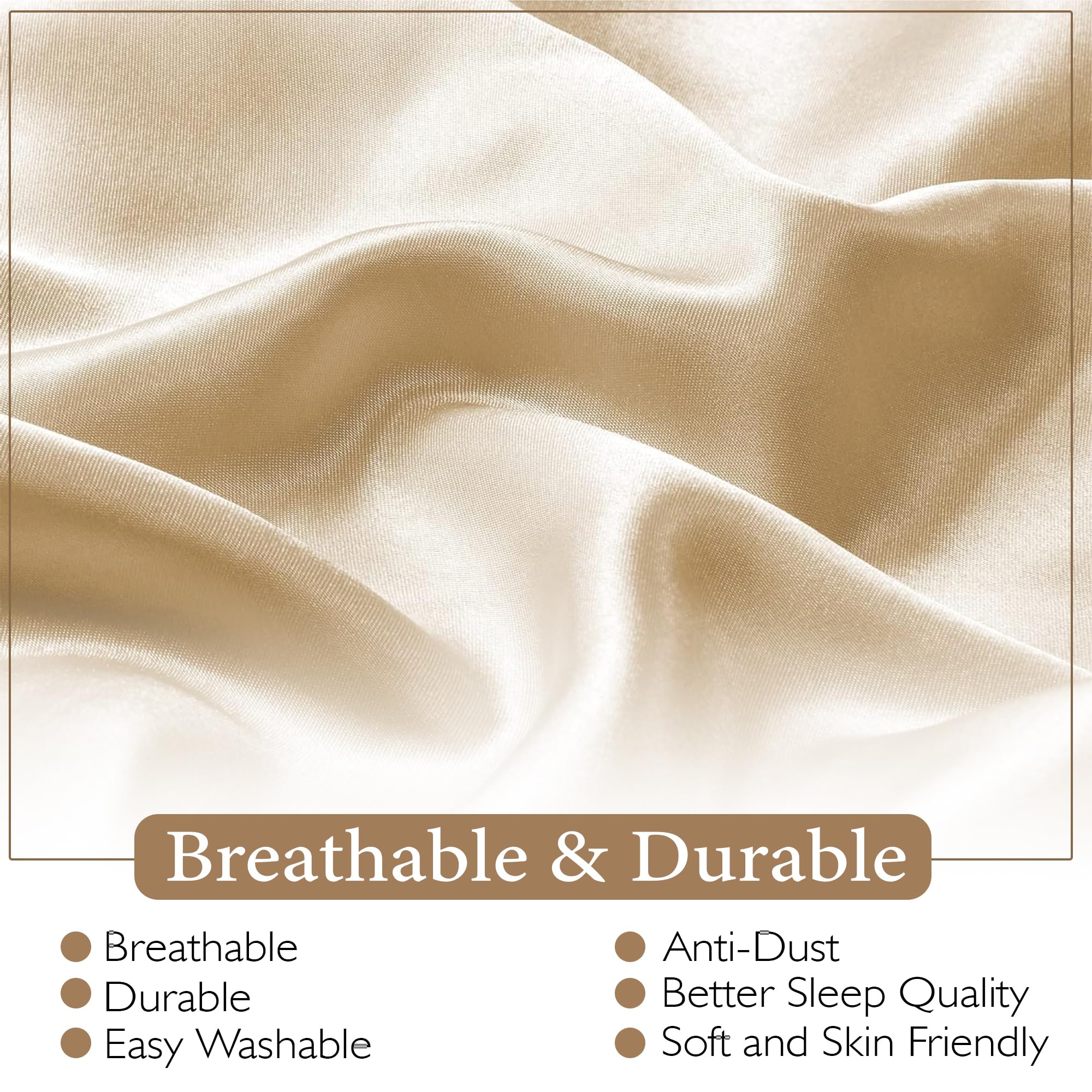 Satin Silk Pillow Cover Set with Scrunchies -6 Satin Silk Pillow Cover Set with Scrunchies -6