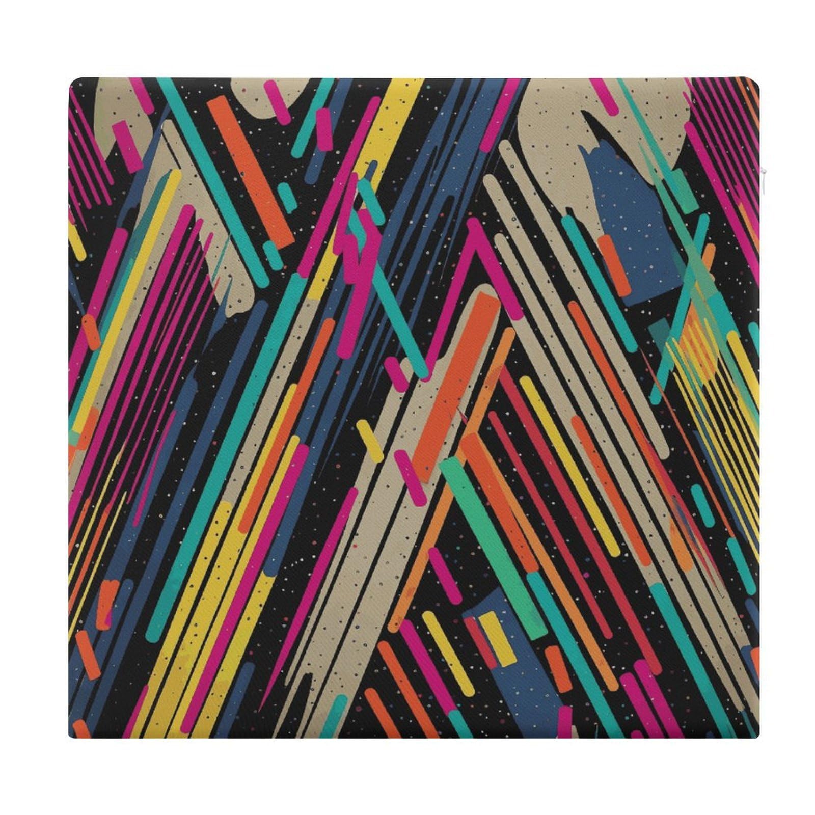 LDGSUPH - Colorful Abstract Striped Seat Cushions for Office Chair Square Cushions Soft Floor Cushions Comfy Sofa Cushions Memory Foam Pads