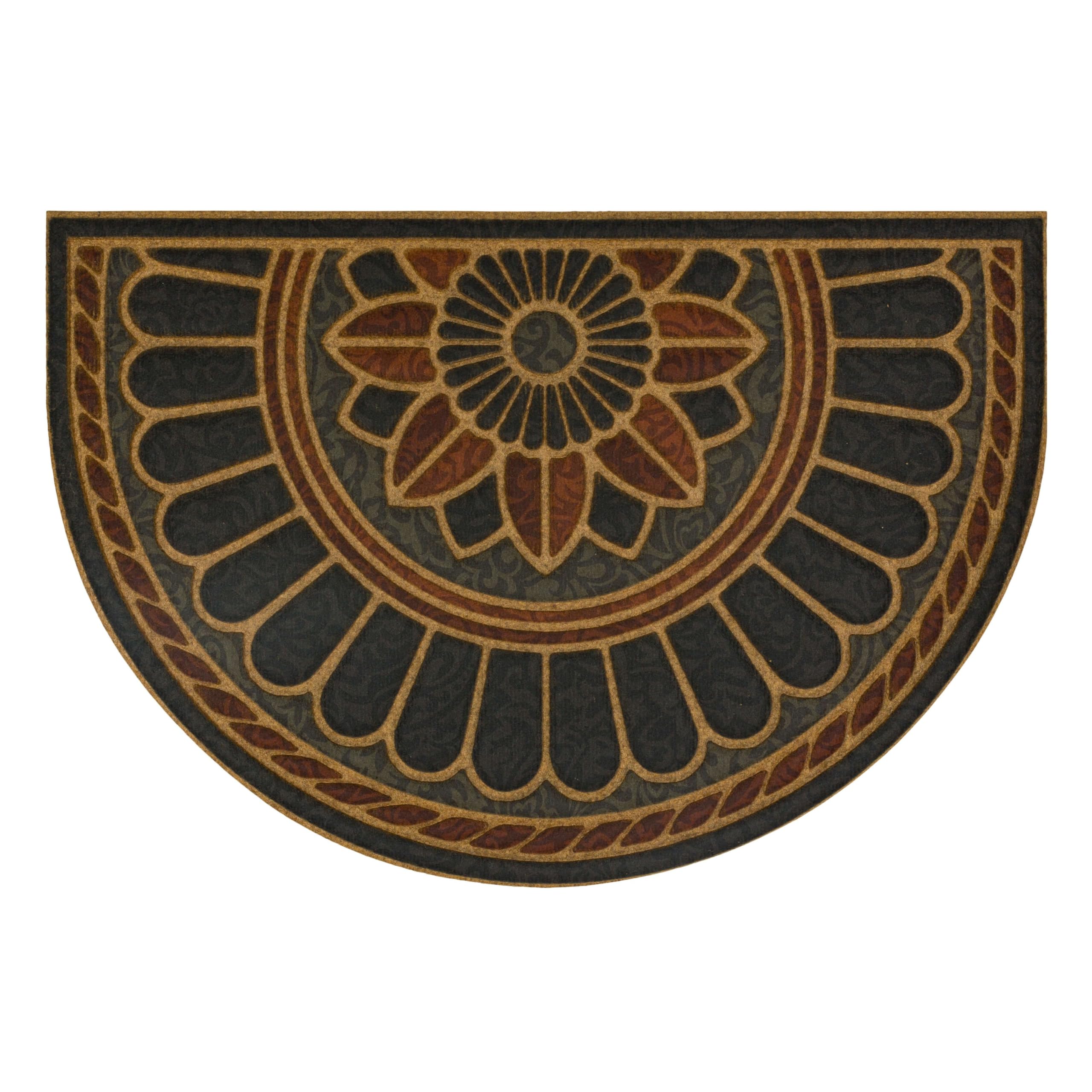 Mohawk HomeSwirl Style Casual Ornamental Tan 2' X 3' All Weather Outdoor Door Mat Perfect for Porch, Garage