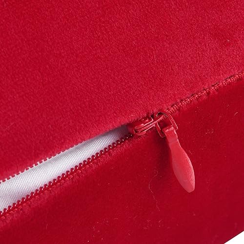 Miniatura 2 de Mixhug - Fundas de almohada decorativas de terciopelo, fundas de cojín rectangulares para sofá y cama, juego de 2 fundas color rojo, 12 x 20 pulgadas