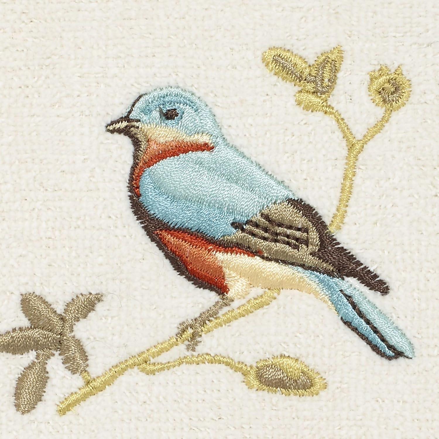 Avanti Linens - Washcloth, Soft & Absorbent, Nature Inspired Bathroom Decor (Gilded Birds Collection)