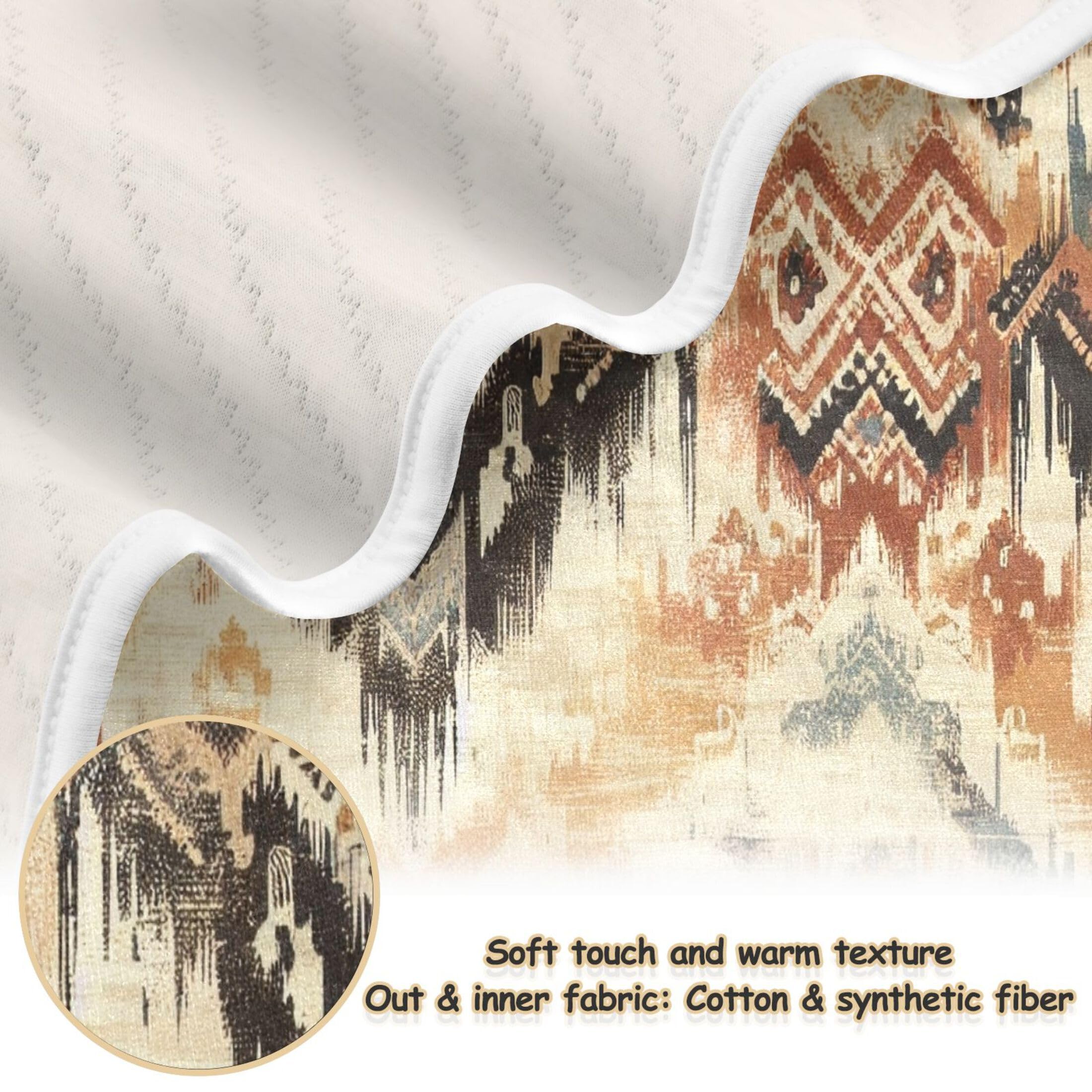 Burbuja Ethnic Pattern Baby Blanket for Boys Girls, Nursery Soft Warm Swaddling Receiving Baby Blankets, 30x40 in Toddler Blanket