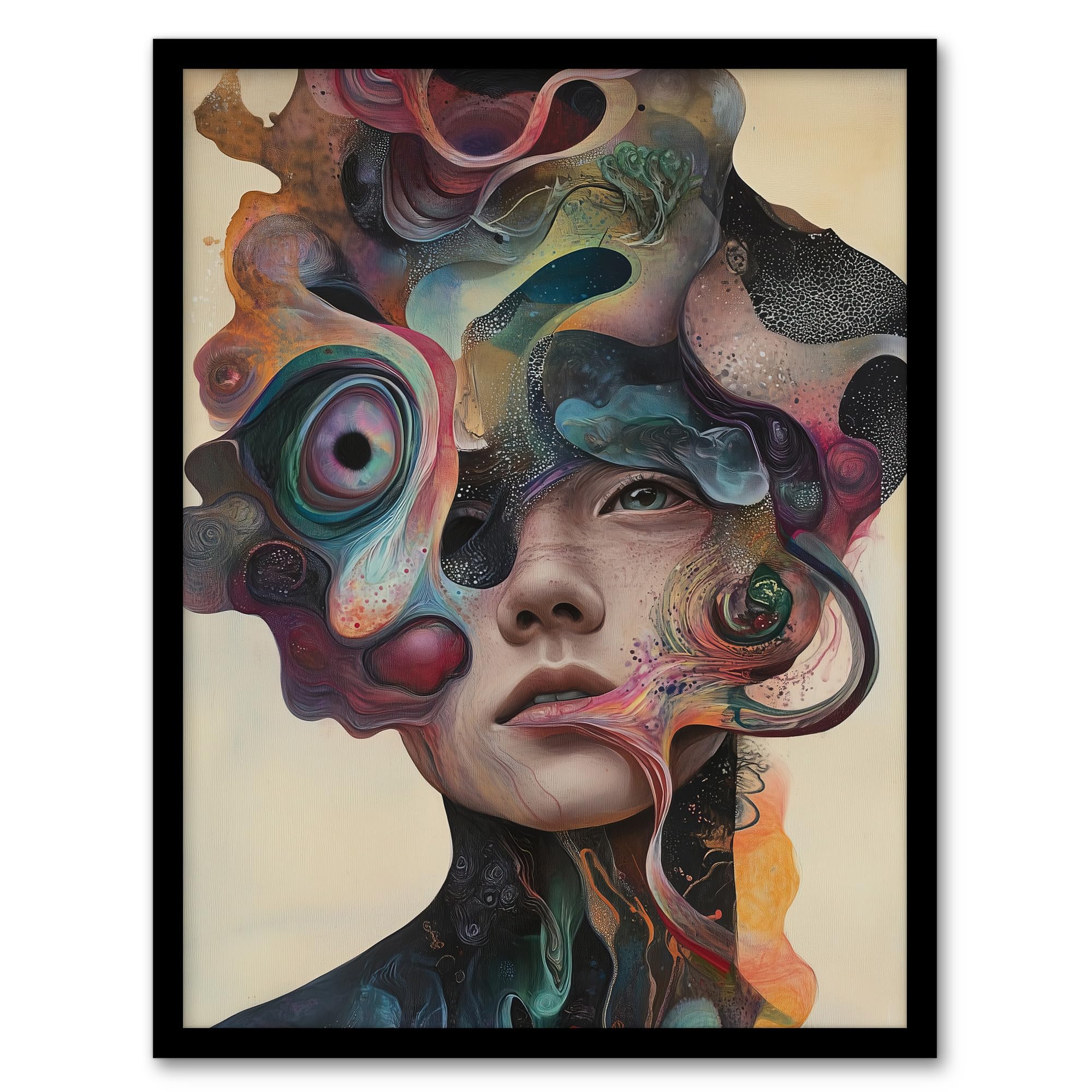 Artery8 God Is A Woman Abstract Fantasy Concept Art Living Room Artwork Framed Wall Art Print A4