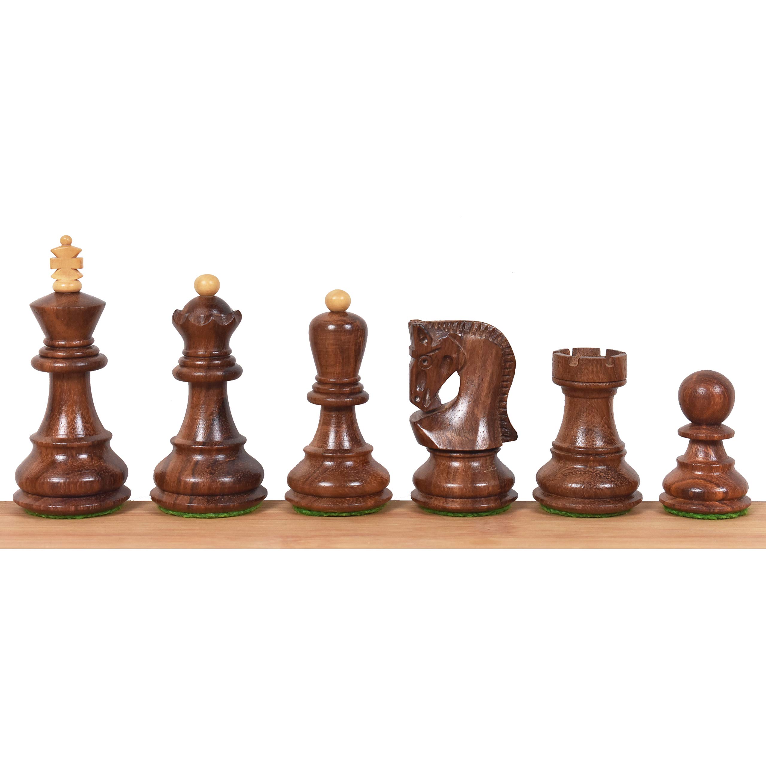 Royal Chess Mall - Juego de piezas de ajedrez rusas de Zagreb de 2.6 ″ - Madera de rosa dorada ponderada y boj