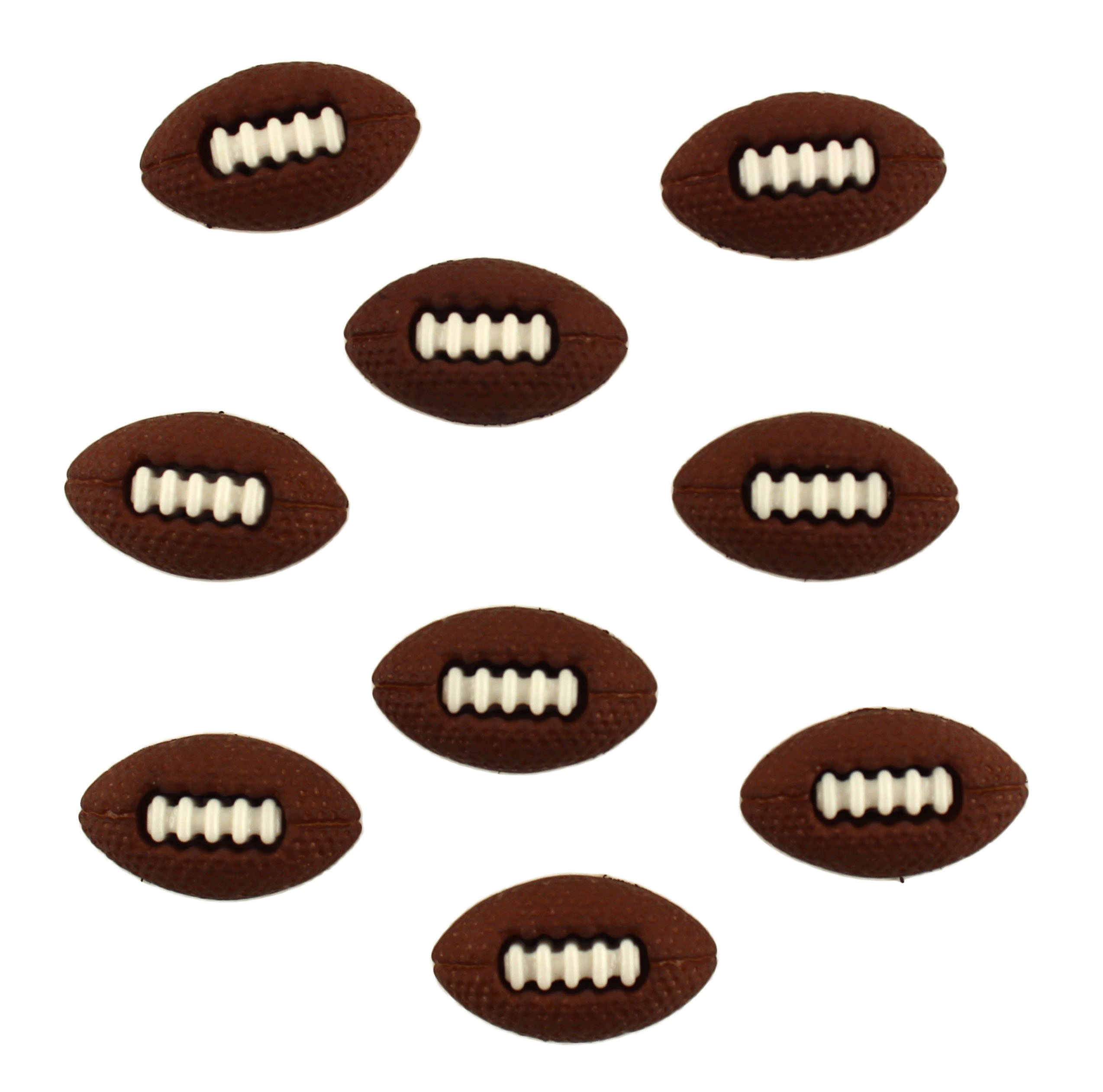 Football Theme Buttons - 27 Shank Style Buttons for Sewing, DIY Crafts, & Scrapbooking - 3 Packs of 9 Footballs