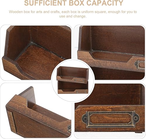 Miniatura 3 de Art Supplies s s 2pcs Caja de almacenamiento de madera Washi Dispensador de cinta de rollo Organizador de cinta de escritorio Almacenamiento de