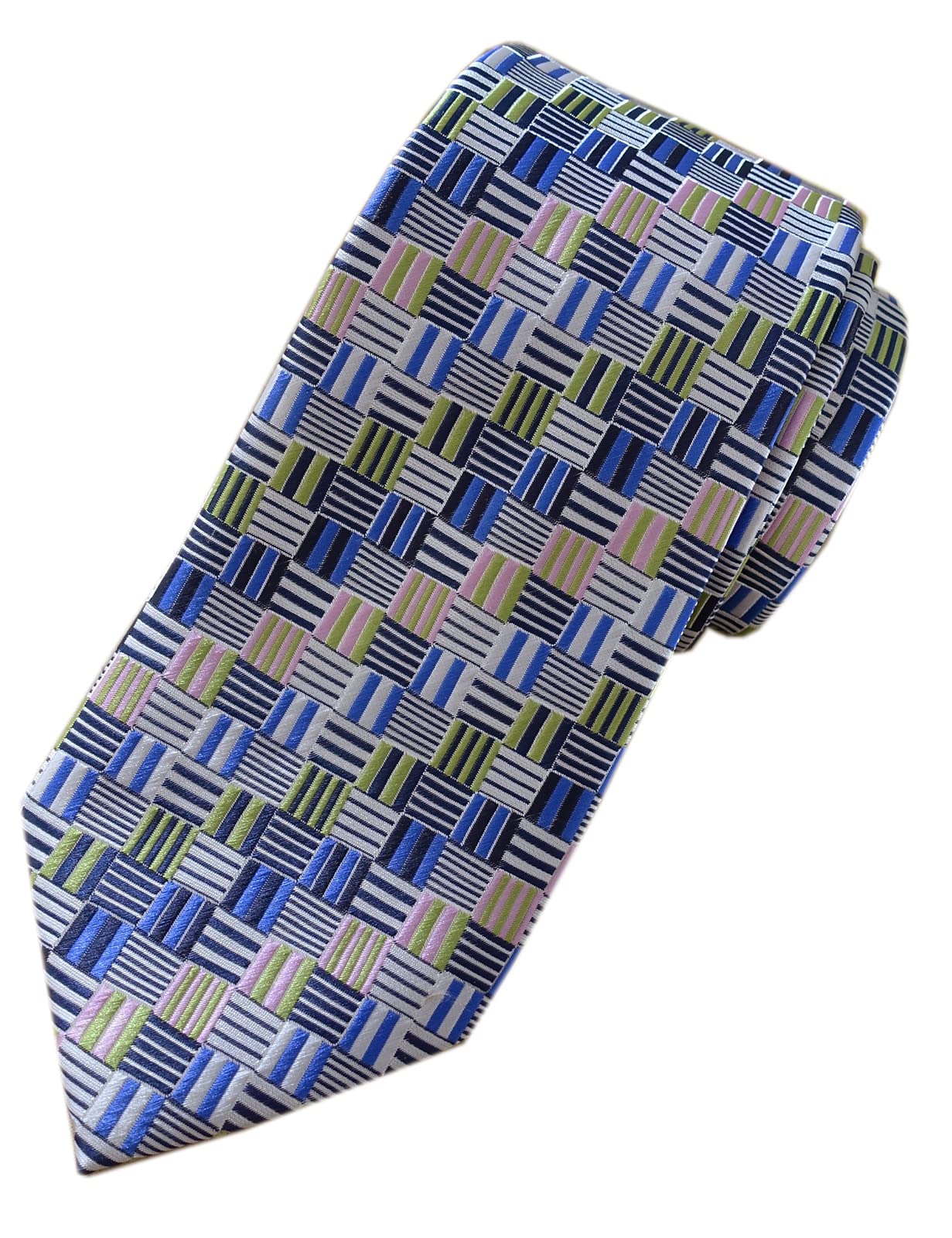 Towergem Extra Long Men's Tie Woven Jacquard Blue/green Necktie XL 63"