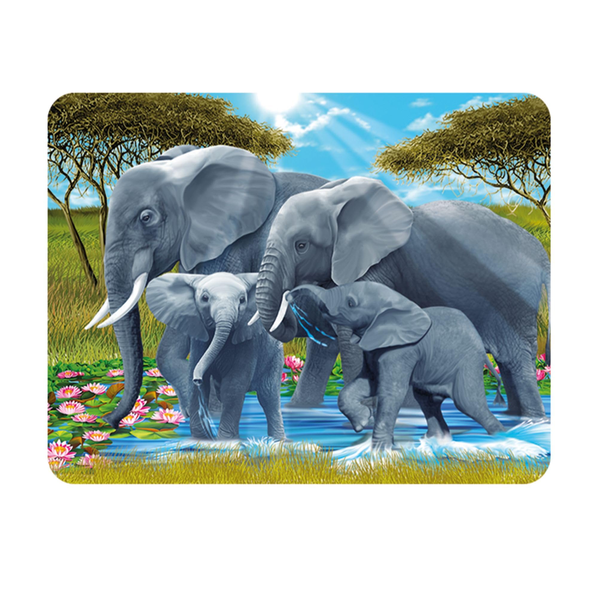 Deluxebase Pachyderm Pals 3D Livelife Magnet - From Lenticular Animal Fridge Magnet. Decorative 3D Elephant Flat Magnets. Cute Small Magnets For Fridge, Dishwasher And Whiteboard.