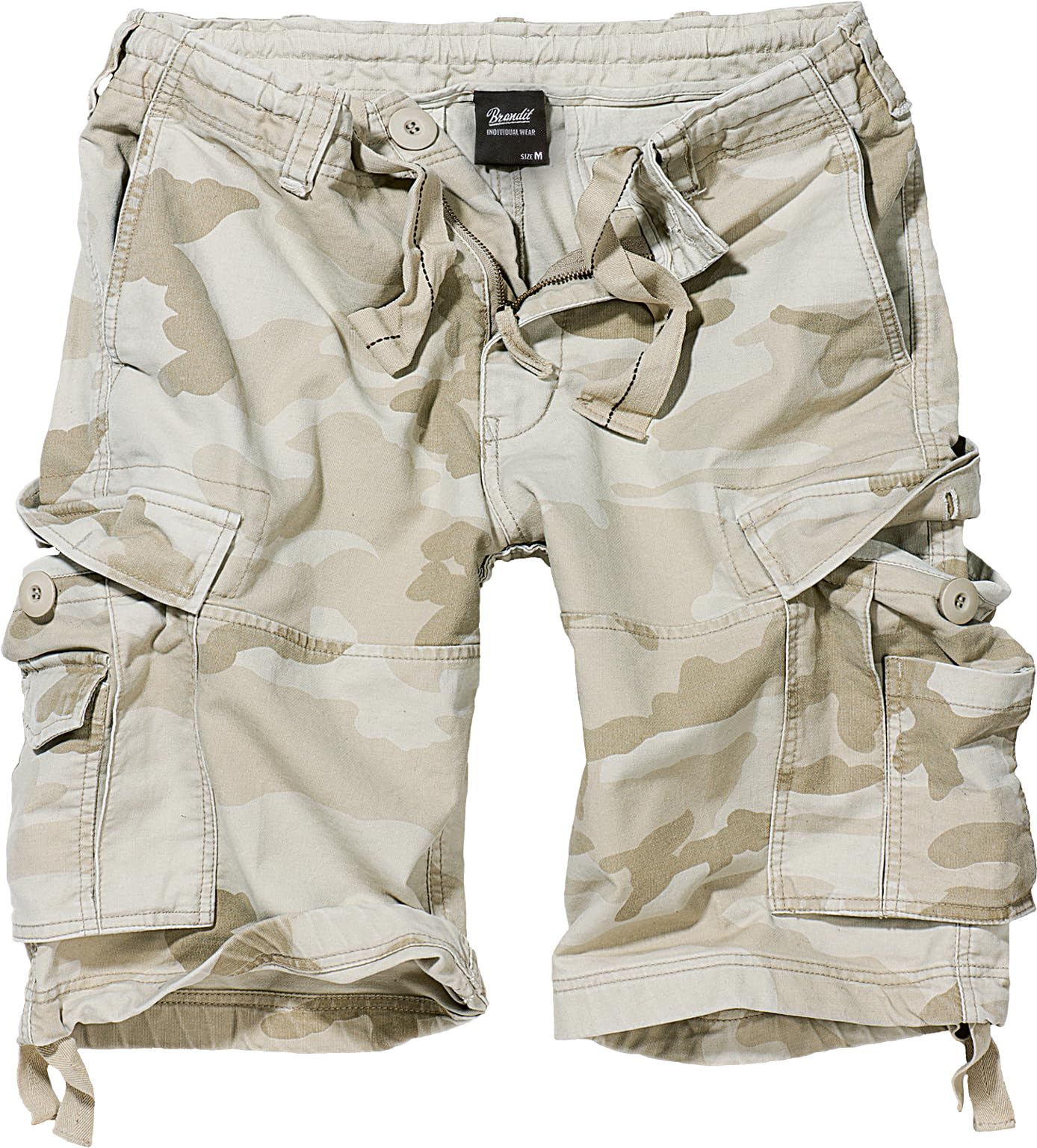 Brandit Short cargo pour homme, classique, durable, en coton lavé léger et respirant avec plusieurs poches, décontracté pour l'extérieur, Sandstorm, Taille 3XL