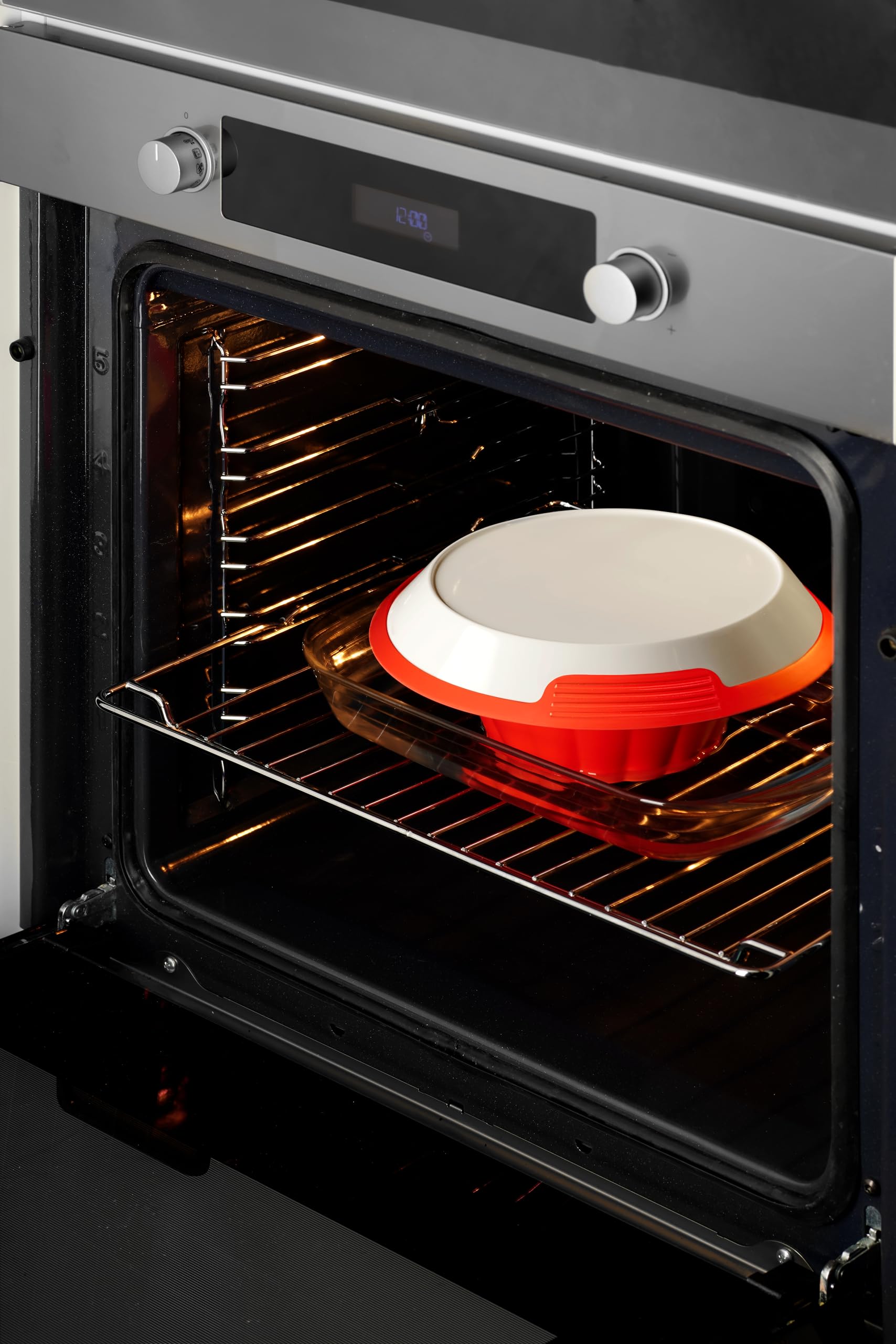 Lékué Stampo silicone budino con piatto in ceramica