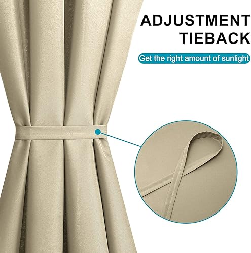 Miniatura 90 de Hiasan Cortinas para ventana de puerta delantera, bolsillo para barra, cortina de privacidad semitransparente para puerta francesa, 1 panel