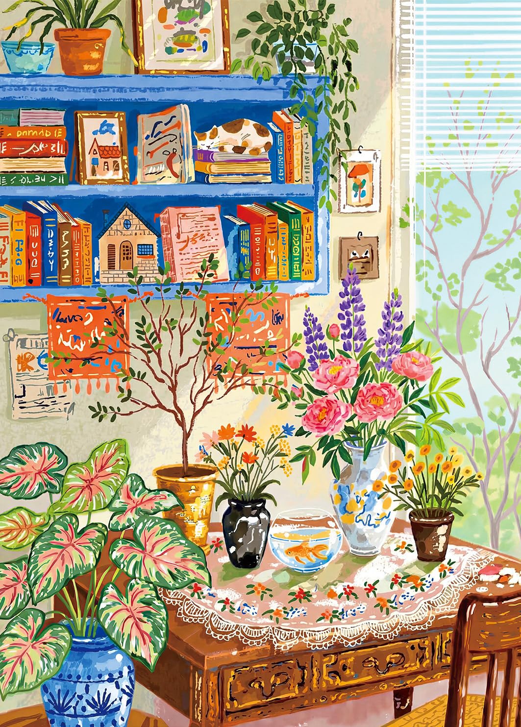 Puzzles 500 Pieces for Adults jigsaw puzzles for adults 500 Piece Puzzle Classic Educational Games Beautiful Decoration Puzzle for Women Gifts for Men-Colorful Study Room