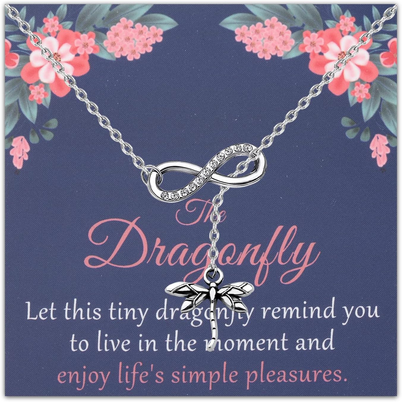 BLEOUK Dragonfly Necklace Inspirational Dragonfly Jewelry Lover Gift