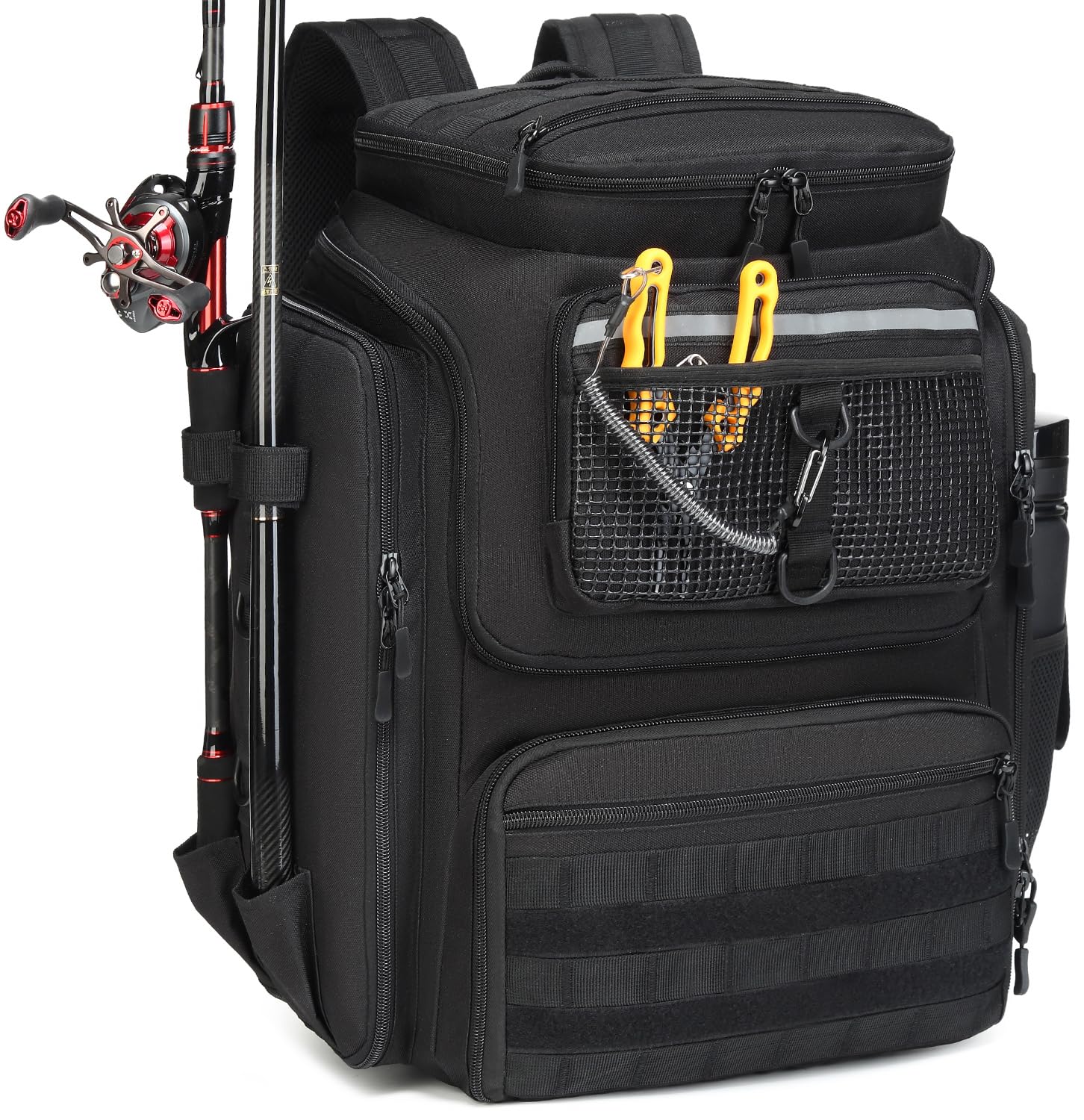 Mochila de Pesca impermeable 45L con Soporte para Cañas